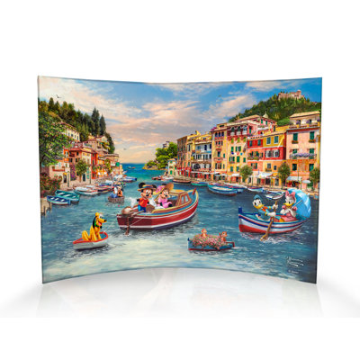 Disney (Mickey And Minnie In Italy) Curved Acrylic Print
