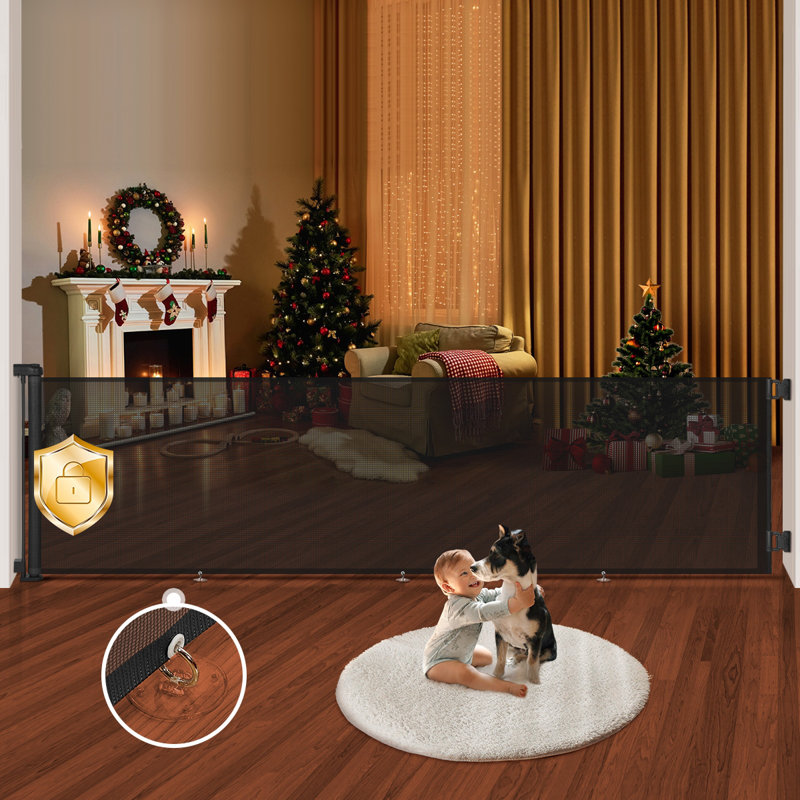Barrière extra large pour chien rétractable, Noir, noir, noir, noir