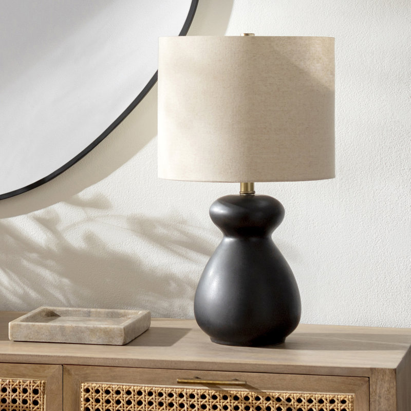 Lampe de table en céramique Durness, Noir