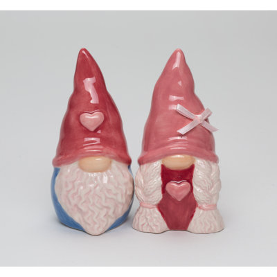 Valentine Gnome With Heart Salt And Pepper