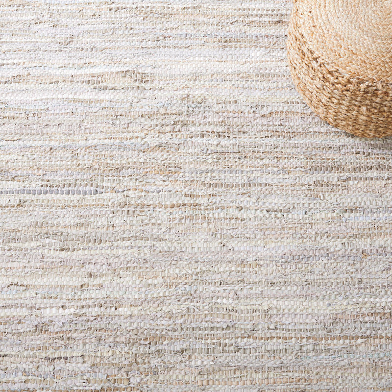 Tapis beige tissé à plat à la main Whitley, Rectangle 4 pi x 6 pi