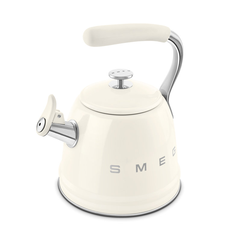 SMEG 50"s Retro Style Whistling Stovetop Kettle, Cream