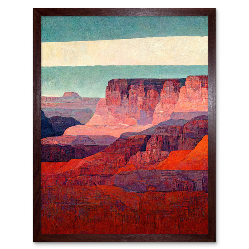 Modern Abstract Grand Canyon Style Arizona - Print, Brown Framed Paper, 25.9cm H x 20.6cm W