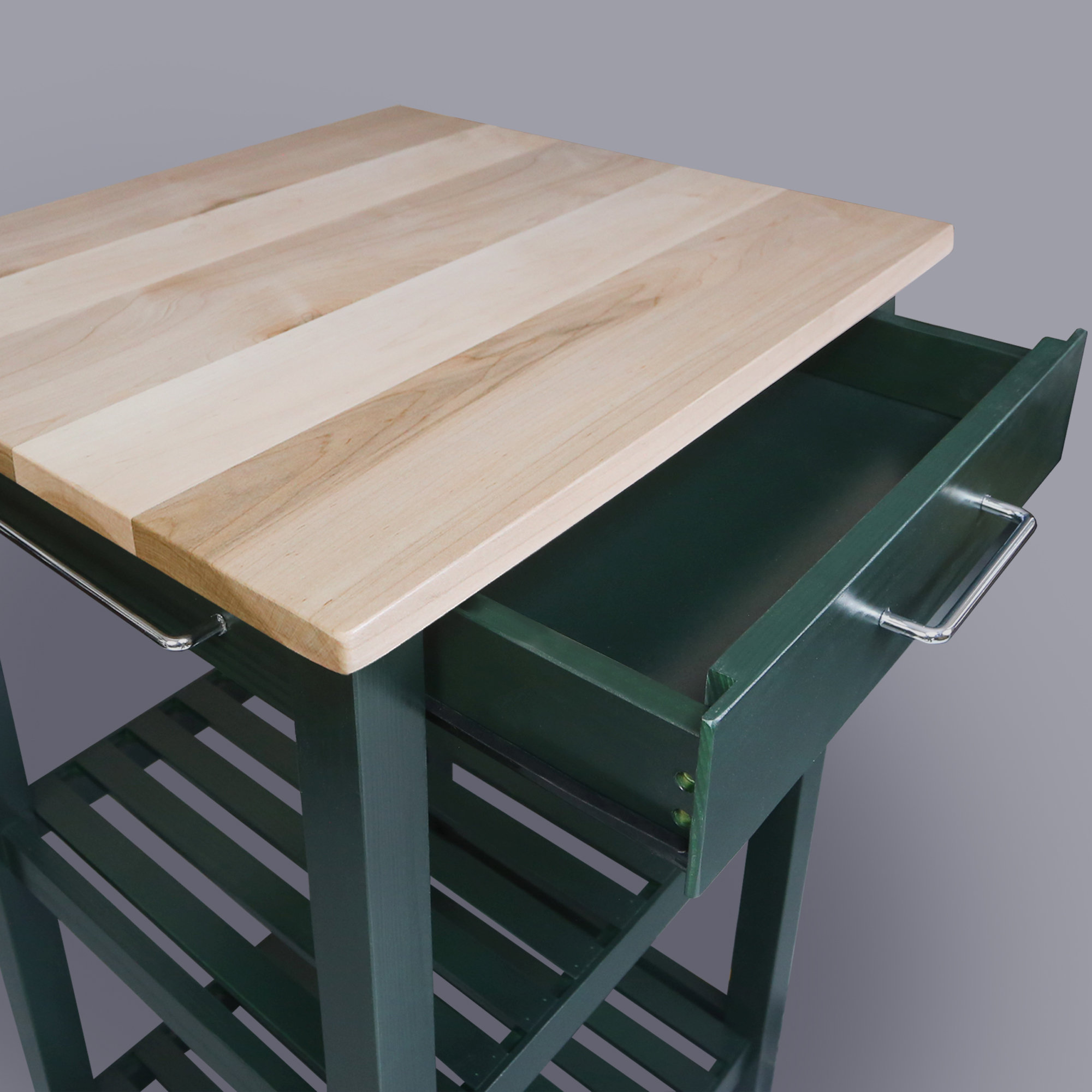 Herriott 40" Solid Wood Prep Table, Hunter Green, 36.5"H x 23"W x 20"D