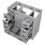 Base de meuble de salle de bain moderne, gris, 6 tiroirs, tablette réglable, meuble-lavabo