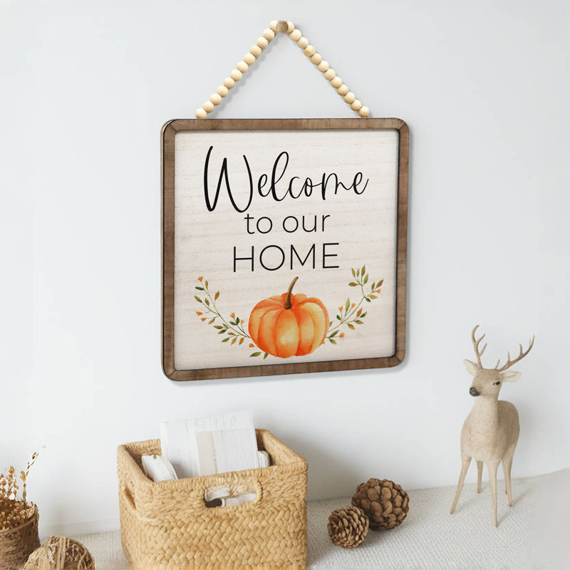 Panneau «Welcome Our Home» avec support à perles en bois