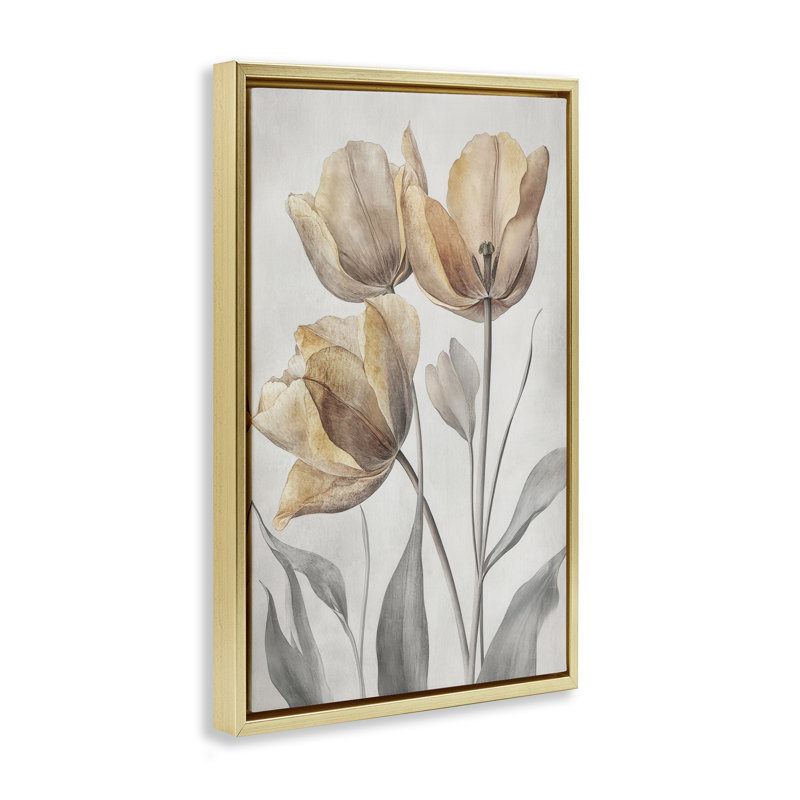Cadre flottant Pressed Poppies Orange Florals, design par Petal Prints Design, H 31 po x l 21 po