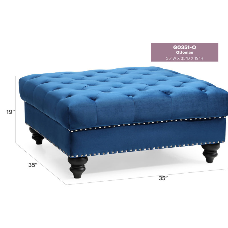 Repose-pieds confortable bleu marine traditionnel, Marine