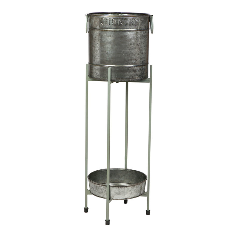 Burnell Banded Bucket Stand, Grey/Green