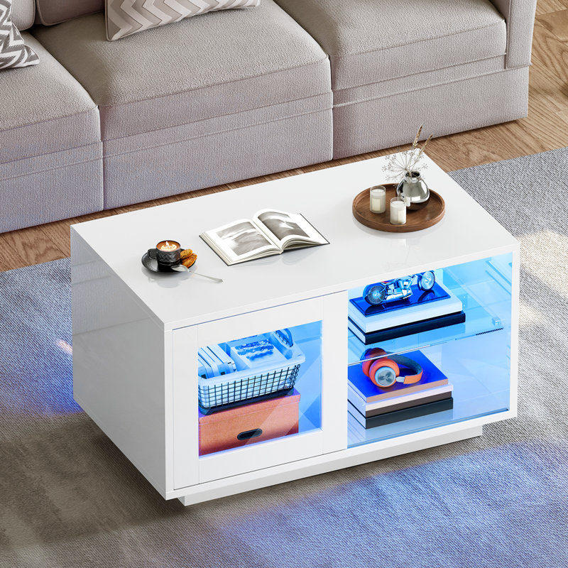 Pedestal Coffee Table with Storage