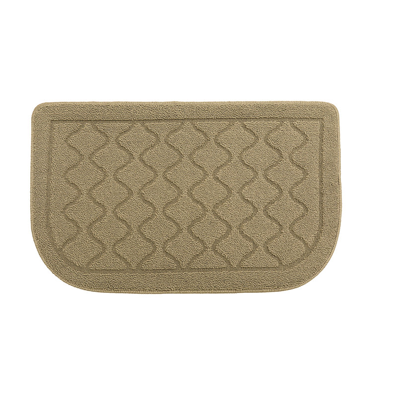  Diamanta Kitchen Rug Mat Polypropylene Non-Slip Half Circle Rugs, Machine Washable for Kitchen, Beige