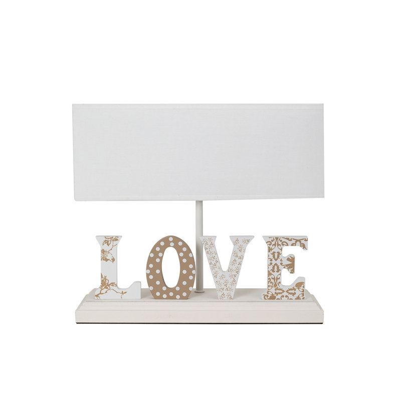 Lampe de table 11 po Spinella, Brun, Blanc