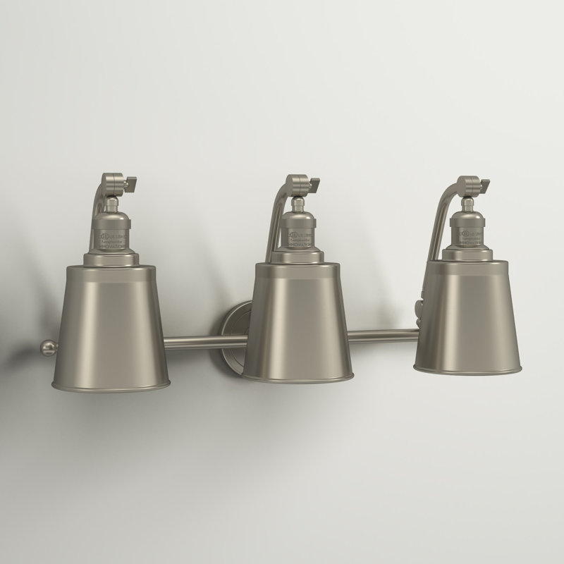 Éclairage pour salle de bain à 3 lumières à intensité variable Lavender Hill, Nickel satiné brossé, Nickel satiné brossé