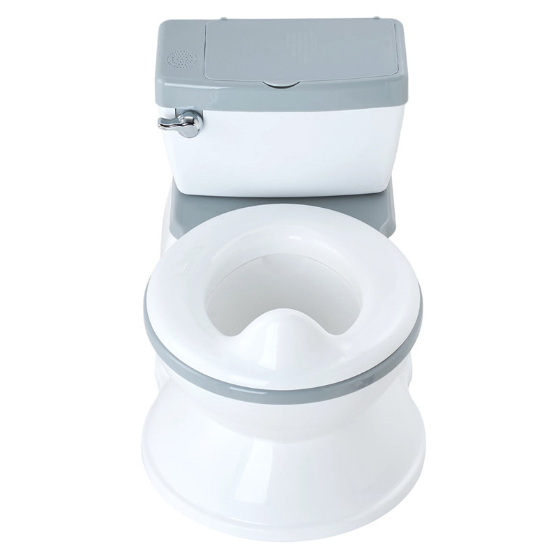 Toddler Potty with Realistic Flushing Sound, White/Grey