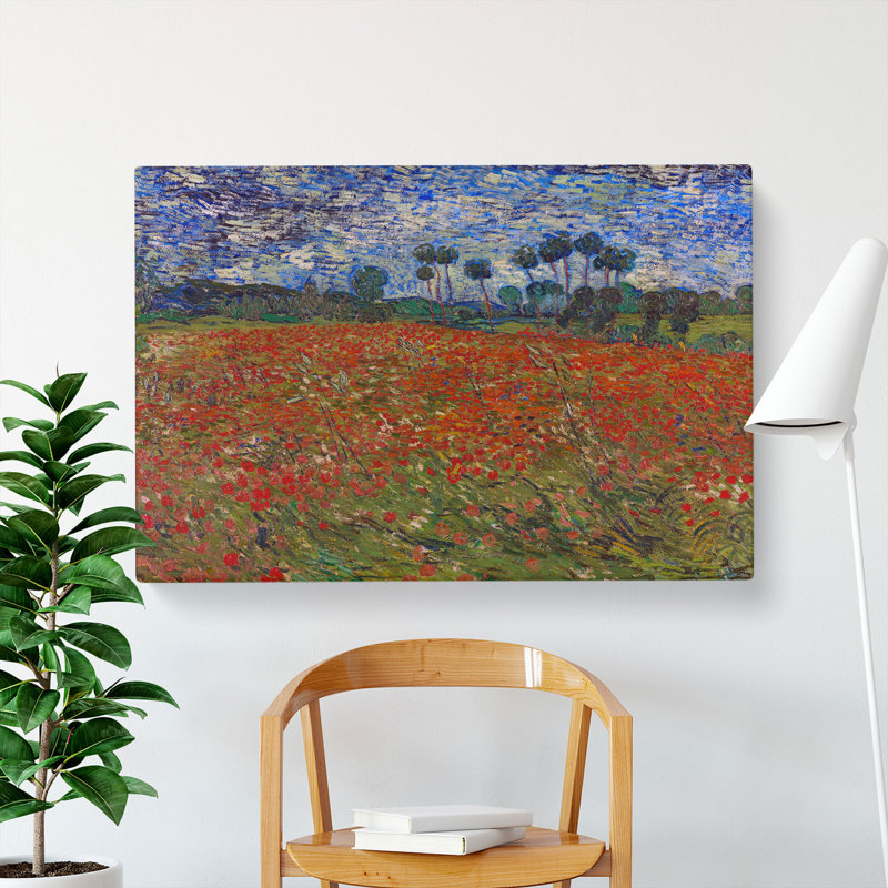 Poppy Field by Vincent Van Gogh - Wrapped Canvas Painting, 50cm H x 76cm W x 3cm D