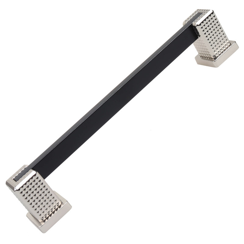 Poignée barre 6 à 16 po GlideRite, Noir mat / argent, 5.06"