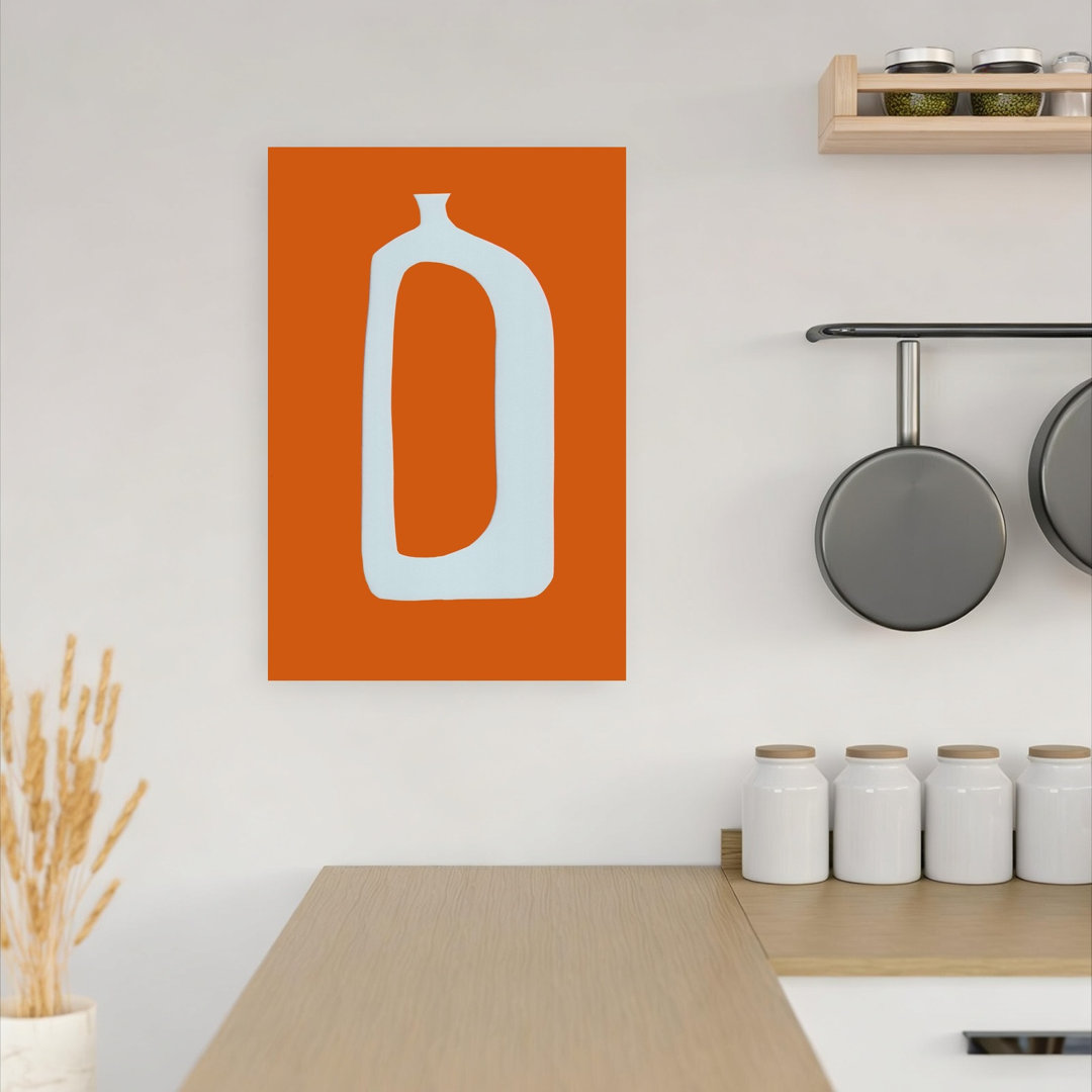 Abstract Orange Vase Abstract Bold Contemporary Wall Art Print