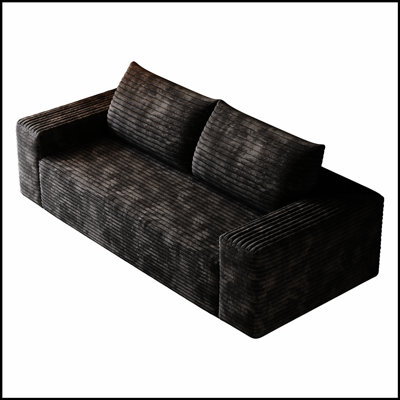 63-Inch Corduroy Fabric Loveseat Sofa, Deep Seating, No Assembly Required, Perfect for Living Rooms and Bedrooms
