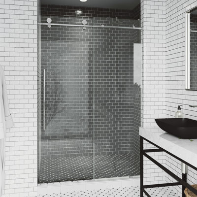 Elan E-Class 44-48" W x 76" H Sliding Frameless Shower Door with 3/8" Clear Glass