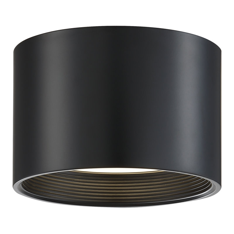Plafonnier encastré 1 lumière à DEL Mcgann, Noir, H 5,25 po x l 8 po x P 8 po
