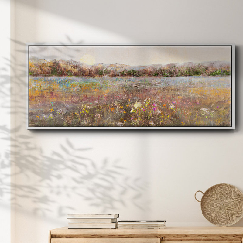 Meadow Moonrise- Framed Canvas, 24" H x 60" W