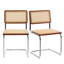 46cm H Cantilever Chair in Natural/Walnut/Chrome