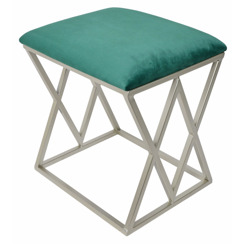 Millton Aluminium Accent Stool, Green, Champagne Base