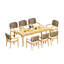 8 Seats 9 Pcs Grade-A Teak Wood Dining Set: 84" Amilo Rectangle Table And 8 Akyee Arm Chairs #11AK3008-1977380414