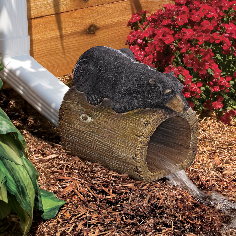 Gutter Guardians Black Bear Downspout Statue