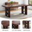 Table de salle à manger rectangulaire pour 6 à 8 personnes, table de salle à manger de style campagnard moderne, idéale pour les restaurants, les cuisines et les salons.-560801751