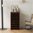 Brown Walnut Color Modular 32  Wine Bar Cabinet Buffet Cabinet