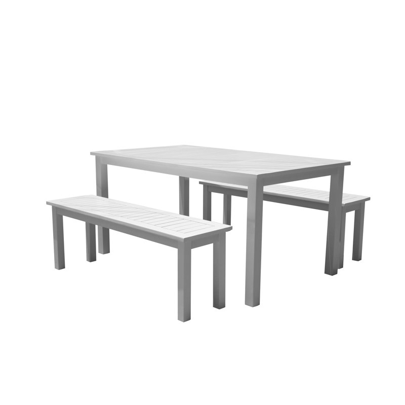 Bowery 59'' Rectangular 6 - Person Outdoor Dining Set, White