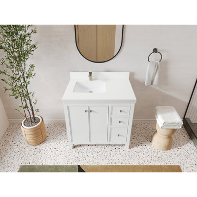 Chicago 36'' Single Bathroom Vanity with Quartz Top