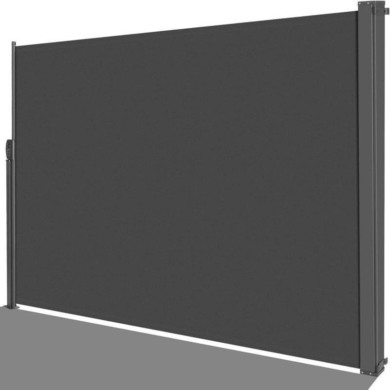 Pirecart Retractable Side Awning, Patio Side Screen Awning, Uv Resistant, Waterproof, retractable privacy screen for Garden, Balcony, Courtyard(dark Grey)