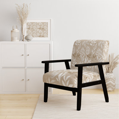 Country Farmhouse Upholstered Chair - Muted fern Meadow Cream Arm Chair