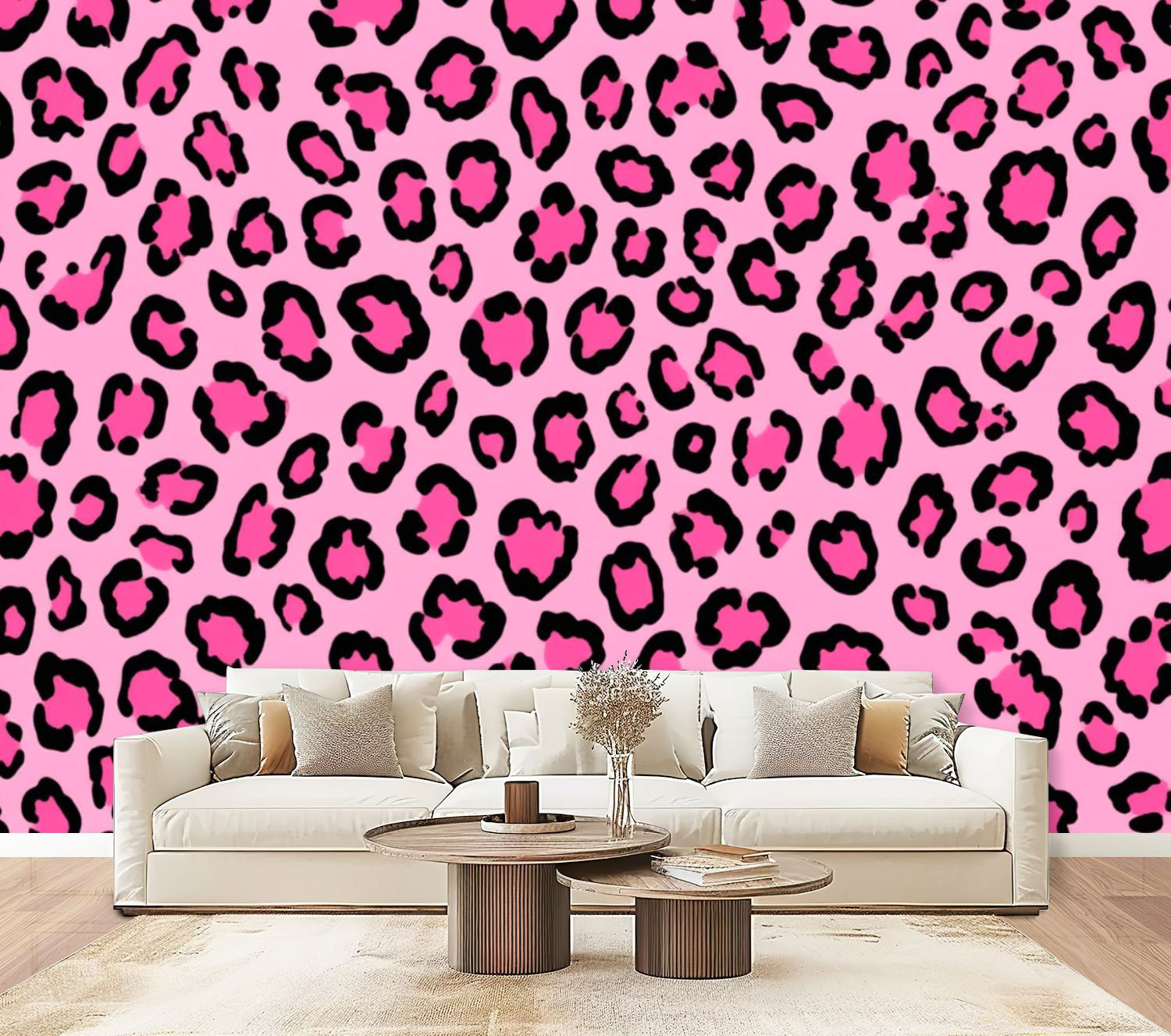 Red Barrel Studio® Peel and Stick Wallpaper Pink Leopard Print Bold ...