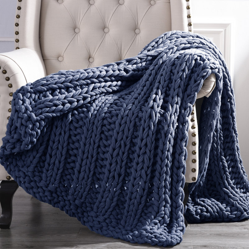 Chunky Throw, Navy