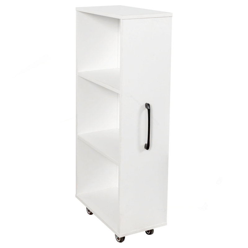 Bibliothèque avec armoire à trois portes coulissantes, bibliothèque sur pied à 3 niveaux, classeur à dossier coulissant, armoire de rangement dissimulée dans le salon de la chambre à coucher avec roulettes