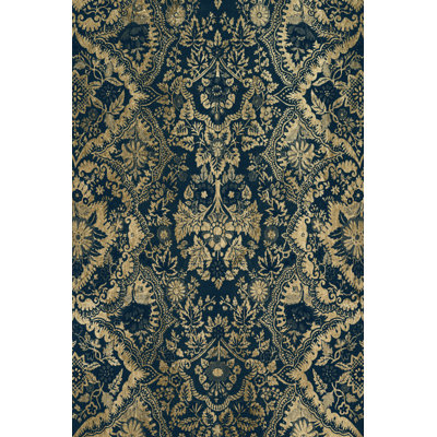 Baroque Tapestry In Aged Indigo II 1 Piece Wrapped Canvas Wall Art