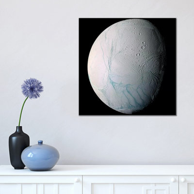 Saturn's Moon Enceladus I 1 Piece Wrapped Canvas Wall Art