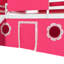 Lit mezzanine double avec tente et tour Slide - Rose