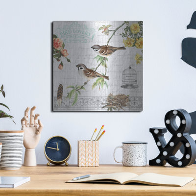 'Birdwatchers Dream 5' by Jean Plout Metal Wall Art, 12" x 12"