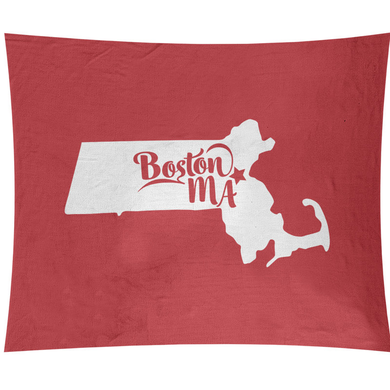 Tapisserie murale boston massachusetts, H 27,5 po x l 37,5 po, Rouge