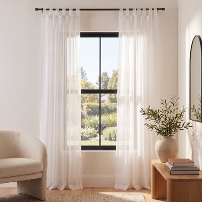 Polyester Sheer Tab Top Curtain Panel - Basics by Wayfair™