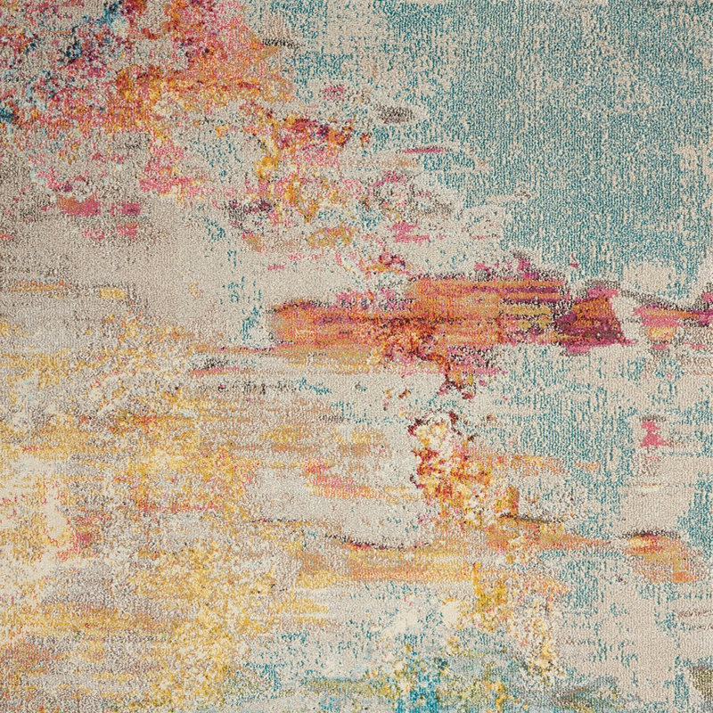 Tapis abstrait 5 pi x 7 pi Sealife