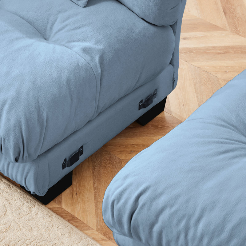 Canapé 27 sans accoudoirs avec 1 coussin - bleu
