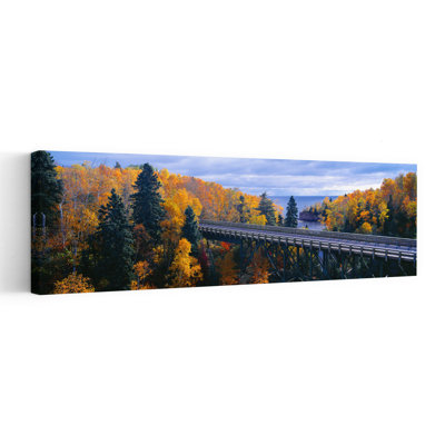 Baptism River Into Lake Superior Tettegouche State Park Minnesota by J Sohm/VOA LLC - Wrapped Canvas Panoramic Print