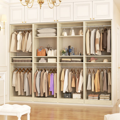 Wood Closet System with Hanging Rods