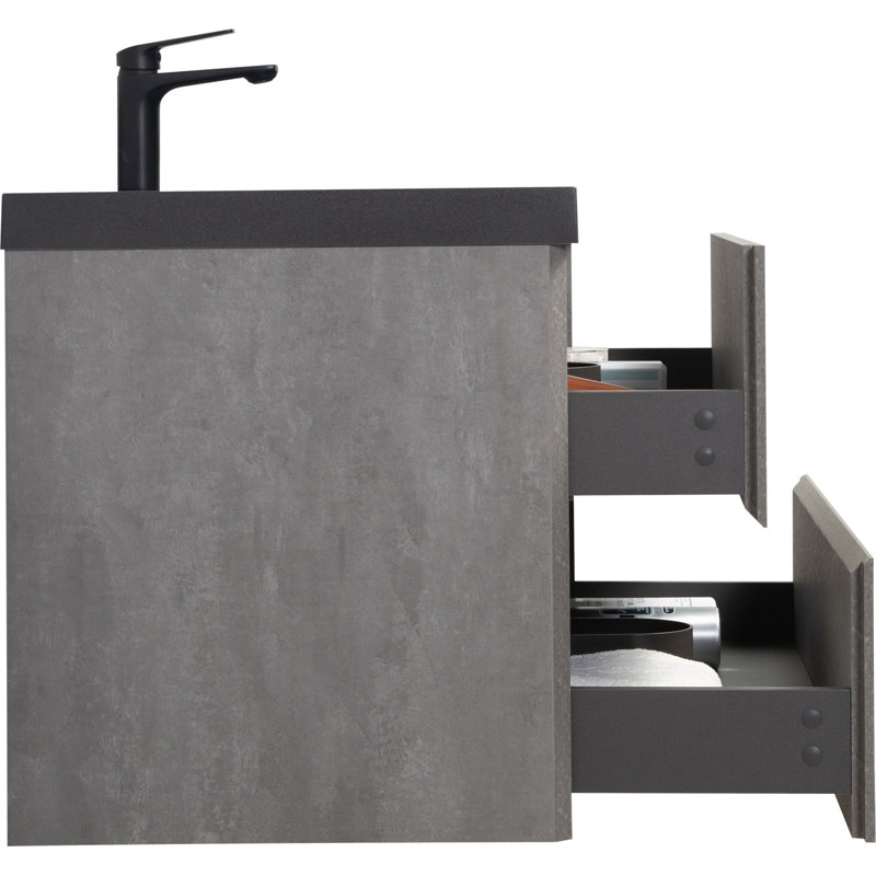 Meuble-lavabo flottant avec lavabo, 35"