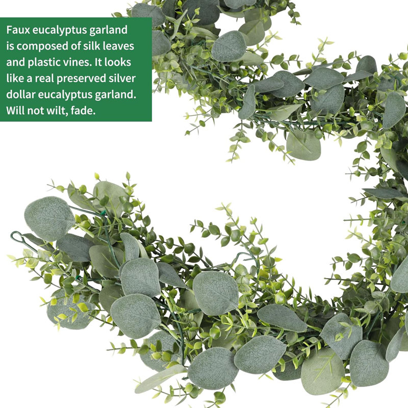 5 guirlandes d'eucalyptus artificiel de 5,5 pi